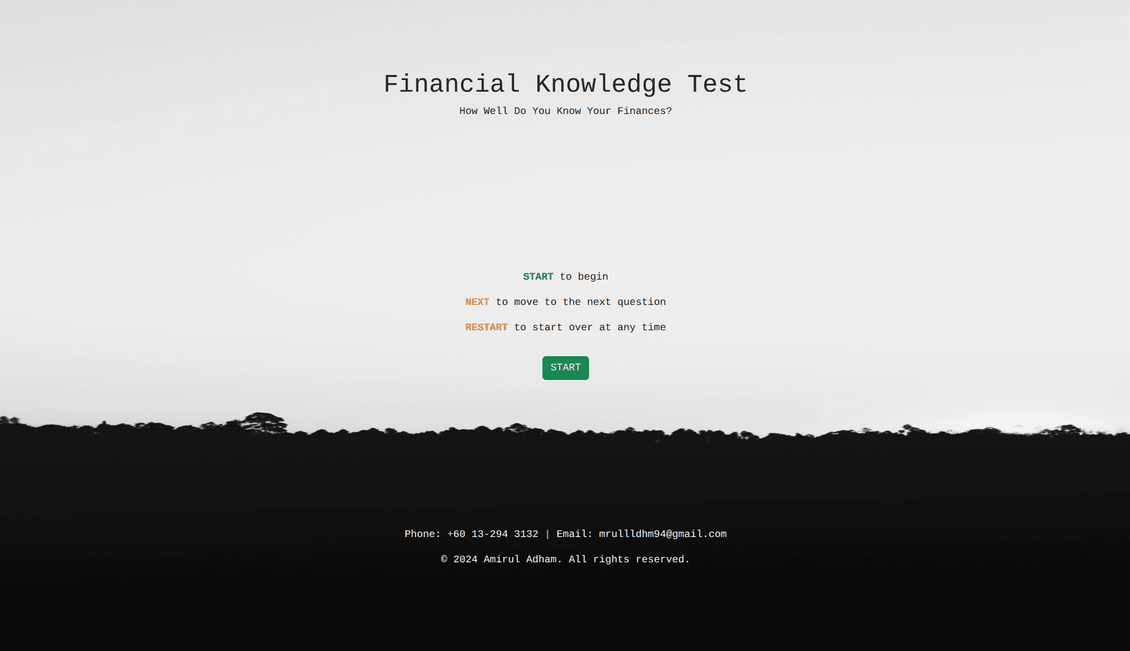 Financial Knowledge Quiz Game